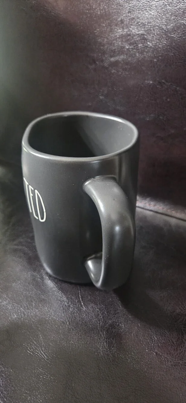 Rae Dunn Haunted Black Ceramic Coffee Mug Halloween - Used